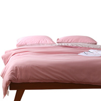 Dark Blue And Orange Stitching Ultra-Soft Solid Color 4-Piece Bedding Set - Queen Size(Suitable for 2m bed) thumbnail