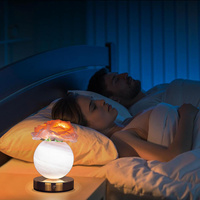 Blue Dreamy Rose Planet Lamp Night Light - Elegant 21cm USB-Charged 3-Color Touch Dimming Decor Gift thumbnail