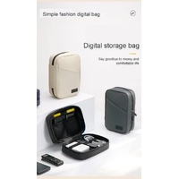 Dark Purple Premium PU Leather Multi-Functional Travel Cable Organizer - Waterproof Digital Storage Pouch thumbnail