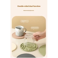 Brown 3 Pcs Premium Silicone Round Heat-Resistant Pad - 20cm Durable Kitchen Pot Mat with Anti-Slip Design thumbnail