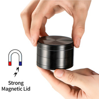 Grey Premium 4-Layer Zinc Alloy Herb Grinder - Magnetic Lid & Fine Grinding, 63mm, 162g thumbnail
