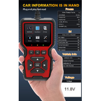 Black and Red OBD2 Scanner Car Diagnostic Tool - Engine Fault Code Reader thumbnail