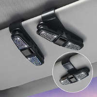 6 Pcs White Luxury Rhinestone Car Sun Visor Glasses Clip - Multi-Functional, 180° Rotatable, ABS Material thumbnail