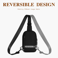 Dark Grey Trendy Waterproof Sling Bag - Lightweight Crossbody Chest Pack, Adjustable Strap thumbnail