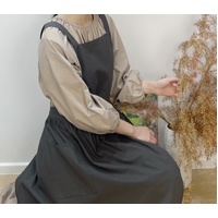 Grey Cotton Waterproof Artisan Apron - 100x85cm, Stylish Cross-Back Design, Ideal for Kitchen & Floral Work thumbnail