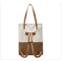 Dark Cyan And Brown Canvas Tote Bag for Women - Multi-Use Shoulder Handbag & Backpack, Large Capacity, 30x10x40cm thumbnail