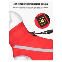 Size XL Red Reflective Winter Dog Jacket - Warm & Waterproof Outdoor Coat for Large Breeds thumbnail