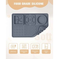 Brown Multi-Functional Pet Slow Feeder Lick Mat - Durable Food-Grade Silicone Anti-Bite Bowl for Dogs thumbnail