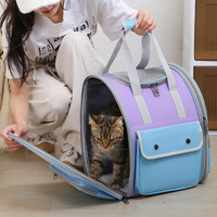 Green Portable Pet Carrier Backpack - Spacious, Breathable, and Travel-Friendly for Cats and Small Dogs thumbnail