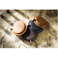 Yellow Brown Mini Leather Tape Measure - 1.5m/60in - Square With Pattern thumbnail