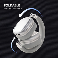 Black Comfortable Bluetooth Over-Ear Headphones - Soft Earmuffs, Foldable Design, Stereo Sound thumbnail