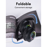 Beige Bluetooth 5.2 Headphones - Foldable, Adjustable Headband, TF Card thumbnail