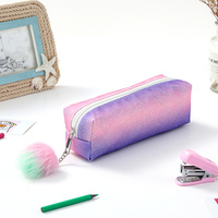Rainbow Glitter Pencil Cases - Set of 4 Sparkly Stationery Pouches thumbnail
