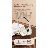 Silver Compact Retro Headphones - Wireless Bluetooth, Deep Bass, Immersive Sound thumbnail