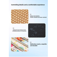 Size S Style 1 Pink And Brown Pet Cooling Mat for Dogs and Cats - Summer Breathable Woven Rattan Bed with Sponge Cushion, Durable and Chew-Resistant thumbnail