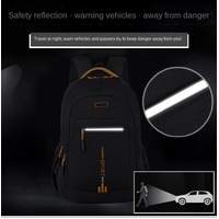 Black And Orange Large Capacity Business Backpack for Men and Women - Waterproof Laptop School Bag with Breathable Design thumbnail