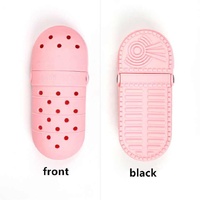 2 Pcs Green Portable Makeup Brush Holder - Silicone Cosmetic Organizer with 21 Slots, Washable, 20x8x5cm, 170g(makeup brush not included) thumbnail