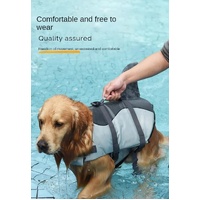 Size XL Grey Pet Life Jacket for Dogs - Summer Swimming Safety Vest with Shark Fin for Small to Large Breeds thumbnail