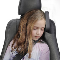 Black Car Side Headrest Pillow for Travel - Adjustable Neck Support Cushion for Rear Seat Comfort and Safety thumbnail