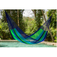 Mayan Legacy Queen Size Super Nylon Mexican Hammock in Oceanica Colour thumbnail