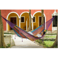 Outdoor undercover cotton Mayan Legacy hammock with hand crocheted tassels King Size Colorina thumbnail