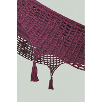 Outdoor undercover cotton Mayan Legacy hammock with hand crocheted tassels King Size Maroon thumbnail