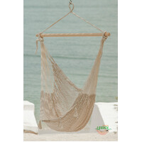 Mayan Legacy Extra Large Outdoor Cotton Mexican Hammock Chair in Cream Colour thumbnail