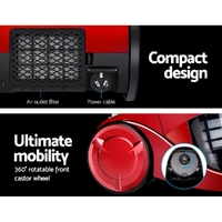 Devanti 2200W Bagless Vacuum Cleaner Red thumbnail