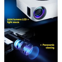 Devanti Bluetooth Video Projector WIFI 1080P Home Theater HDMI Touch Screen thumbnail