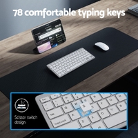 Wireless Keyboard and Mouse Combo Bluetooth Set for PC Laptop Phone Tablet 78 Keys White thumbnail