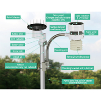 Devanti Weather Station Ultrasonic Anemometer Outdoor WiFi Rain Gauge Solar thumbnail