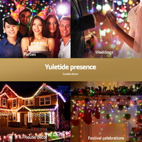 32M Christmas Lights Icicle Light 960 LED Multi-coloured Jingle Jollys thumbnail