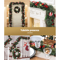 Jingle Jollys 2.7m Christmas Garland with Decorations Xmas Wedding Party thumbnail