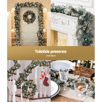 Jingle Jollys 2.7m Christmas Garland with LED Lights Snowy Decoration Xmas Party thumbnail