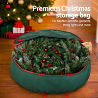 Jingle Jollys Christmas Garland Wreath Storage Bag Baubles Ornaments Container thumbnail