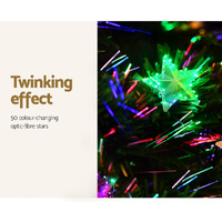 Jingle Jollys 2.4m Christmas Tree Optic Fibre LED Xmas tree Multi Colour thumbnail