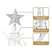 Jingle Jollys Christmas Tree 1.8M 6FT LED Xmas Decoration Cold White Lights thumbnail