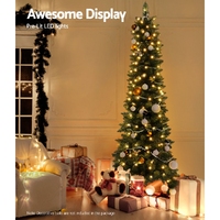Jingle Jollys Christmas Tree 1.8m Pre-Lit 200 LED Lights Xmas Tree Decorations thumbnail