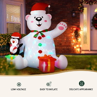 Jingle Jollys Christmas Inflatable Bear 1.8M Height LED Outdoor Decorations Illuminated thumbnail
