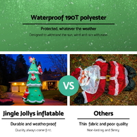 Jingle Jollys Christmas Inflatable Santa Tree 5M Illuminated Decorations thumbnail