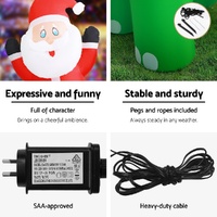 Jingle Jollys Christmas Inflatable Santa Dinosaur 3.8M Illuminated Decorations thumbnail