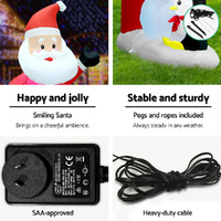 Jingle Jollys Christmas Inflatable Archwary Santa 3M Illuminated Decorations thumbnail