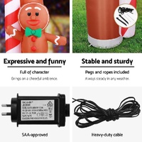 Jingle Jollys Christmas Inflatable Archwary Ginger 2.8M Illuminated Decorations thumbnail