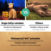 Jingle Jollys Christmas Inflatable Reindeer 5M Illuminated Decorations thumbnail