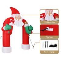 Jingle Jollys Christmas Inflatable Santa Archway 2.3M Outdoor Decorations Lights thumbnail