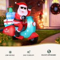 Jingle Jollys Christmas Inflatable Santa Motorbike LED Illuminated Decorations thumbnail