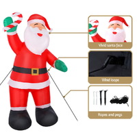 Jingle Jollys Christmas Inflatable Santa 3M Illuminated Decorations thumbnail