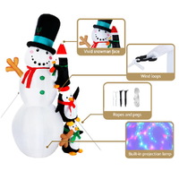 Jingle Jollys Christmas Inflatable Snowman 2.4M Illuminated Decorations thumbnail