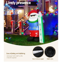 Jingle Jollys Christmas Inflatable Santa 1.6M Illuminated Decorations thumbnail