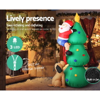 Jingle Jollys Christmas Inflatable Santa Tree 1.8M Illuminated Decorations thumbnail